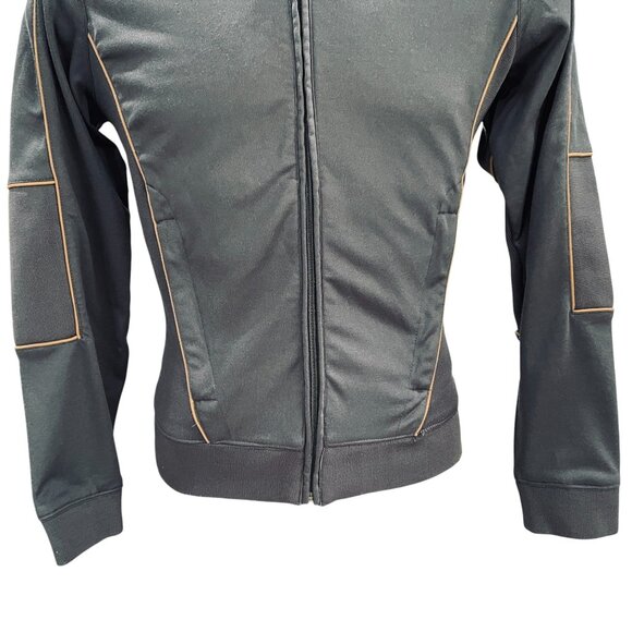 Groggy Charcoal Track Jacket Orange Stitch Full Zip Athletic Streetwear Small - Picture 6 of 10